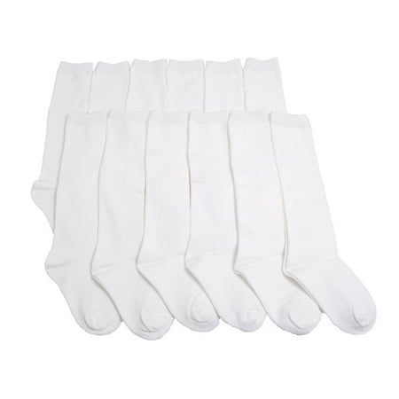 Angelina Girls' Cotton Classic Uniform Knee-High Basic School Socks (12-Pairs)