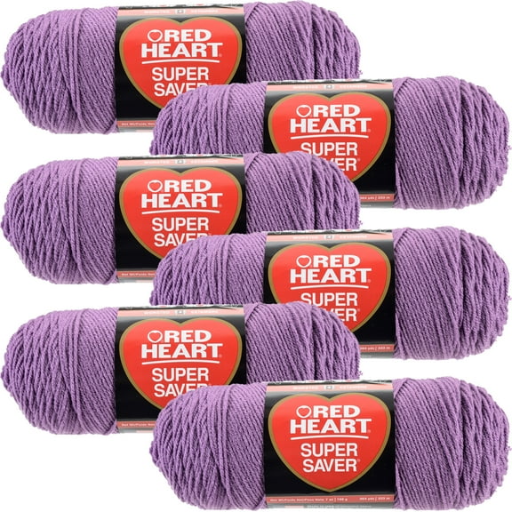 Multipack of 6 - Red Heart Super Saver Yarn-Medium Purple