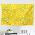 thumbnail image 1 of Yellow Tapestry, Picnic Like 50s 60s 70s Retro Themed Yellow Spotted White Pattern Print, Fabric Wall Hanging Decor for Bedroom Living Room Dorm, 2 Sizes, Yellow and White, by Ambesonne, 1 of 1