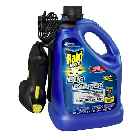 Raid Max Bug Barrier Trigger Starter Kit, Bug Killer, 128 oz, 1 Gallon