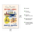 thumbnail image 2 of Buenos Aires - Fly there via Aerolineas Argentinas - Argentine Airlines - Vintage Travel Poster by Adolph Treidler c.1950s - Master Art Print (Unframed) 13in x 19in, 2 of 4