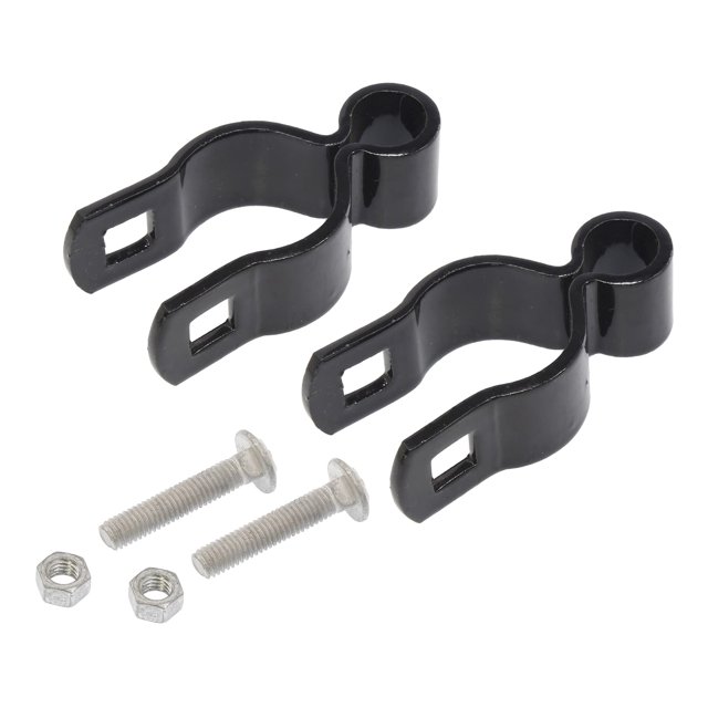 Bisagras de marco de puerta hembra negras de 1 3/8" x 5/8"" para poste de valla de eslabones de cadena | Bisagras con pernos | Paquete de 2