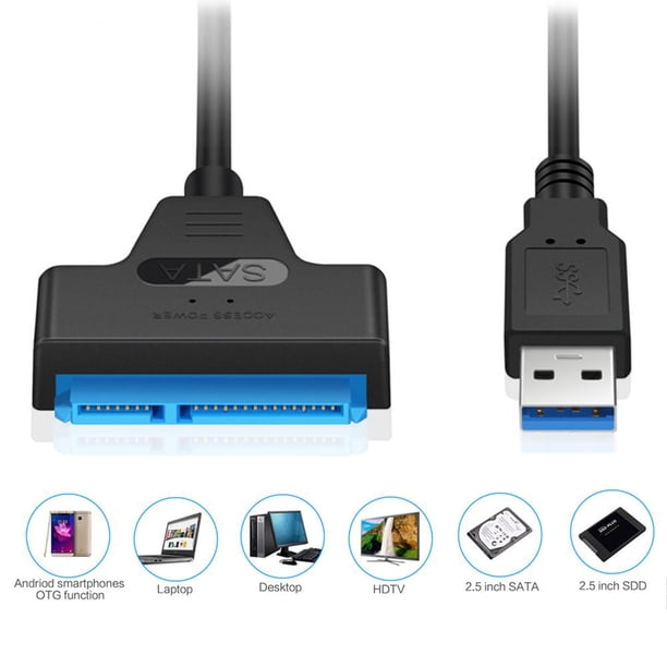 Convertidor de cable de disco duro USB 3.0 a SATA7 + 15 pines Disco duro SSD de 2,5 pulgadas
