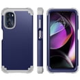 thumbnail image 3 of Compatible with Motorola Moto G 5G 2022 Case, 3 Layer Hybrid Hard PC Soft TPU Silicone Rugged Bumper Shockproof Anti Slip Protective Phone Cover for Motorola Moto G 5G 2022 6.5 inch, Darkblue, 3 of 7