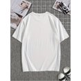 thumbnail image 2 of Camiseta informal de manga corta con estampado "PANIC" para hombre, cuello redondo de punto, ideal para el tiempo libre., 2 of 5
