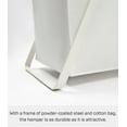 thumbnail image 6 of Yamazaki Home Laundry Hamper with Cotton Liner - Two Sizes, White, Steel + Cotton, Small, 12 gallons, 45 liters, Collapsible, Handles, Machine Washable, Removable Liner, No Assembly, 6 of 7