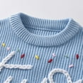 thumbnail image 3 of VNKIDY Girls Sweaters Baby Girls Boys Knitted Sweater With Lettering Colorful Sprinkle Embroidery Long Sleeve Crew Neck Pullover For Toddlers Cute Knitwear, 3 of 7