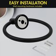 thumbnail image 5 of Matte Black Towel Ring for Bathroom Stainless Steel Rustproof Modern Hand Towel Holder Hangers Round Wall Mount Bath Hardware Set with Installation Accessories and Instructions, 5 of 7
