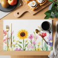 thumbnail image 2 of Pastoral Flowers Placemats Set of 8, Sunflower Plants Leaves Spring Non-Slip Place Mats Washable Table Mats for Kitchen Dining Table Decorations Indoor/Outdoor, 2 of 9