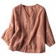 thumbnail image 2 of Fiudx Tops para Mujer Casual Mujer Cuello En V Verano Sexy Degradado Regular Mujer Manga Corta Bordado, 2 of 6