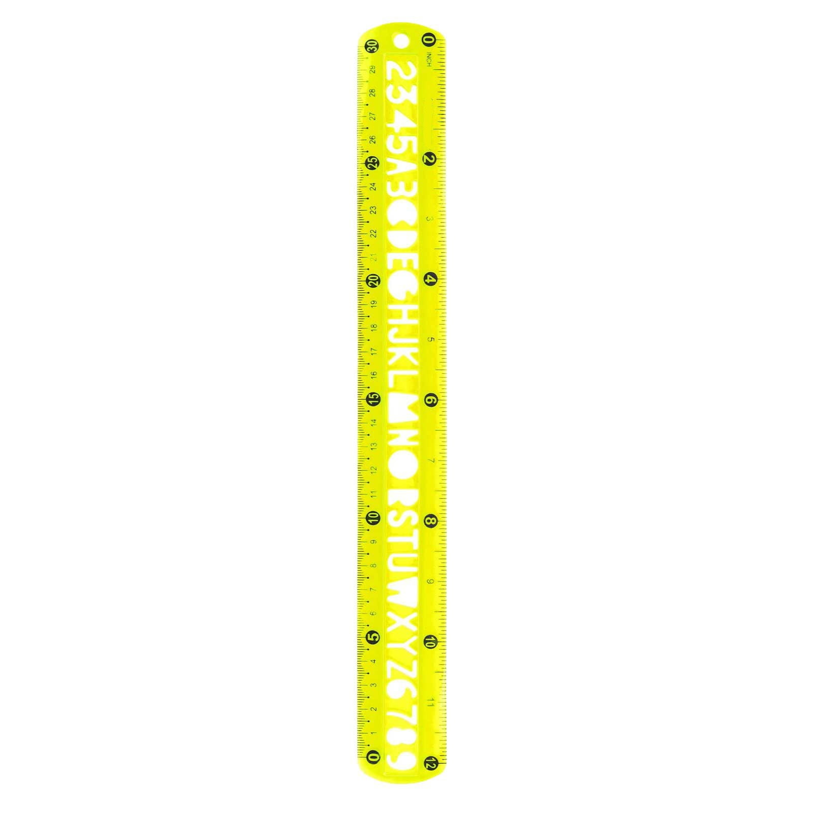 Denhf 1Pc Flexible Ruler, 12 Inch Clear Bendable Ruler with Centimeters and Inches, Soft Plastic Ruler for Teacher Office Supplies, Classroom Must Haves, Studying Essentials, 30cm, Yellow