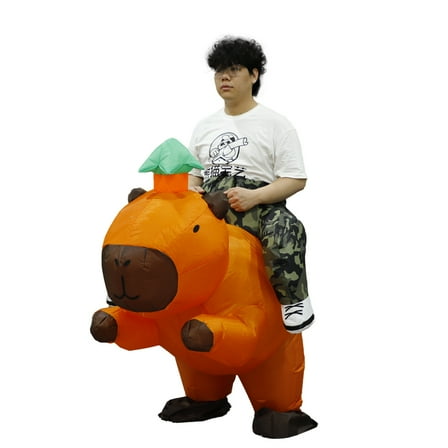 Inflatable Capybara Costume for Adult Blow Up Costumes Halloween Costumes Men Women Funny Ride on Animal Costume for Cosplay Party