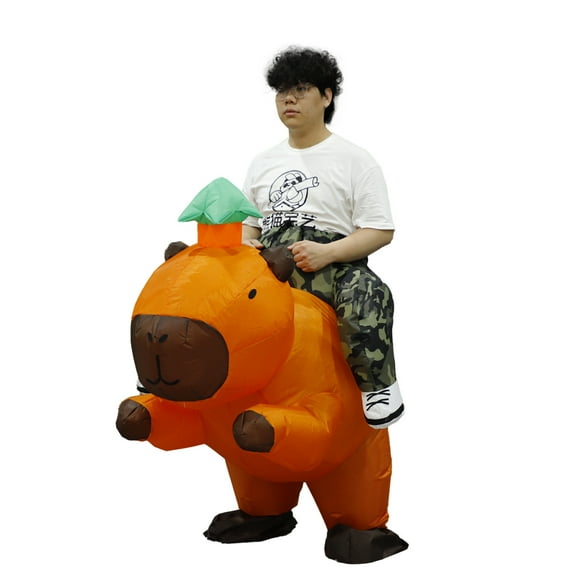 Inflatable Capybara Costume for Adult Blow Up Costumes Halloween Costumes Men Women Funny Ride on Animal Costume for Cosplay Party