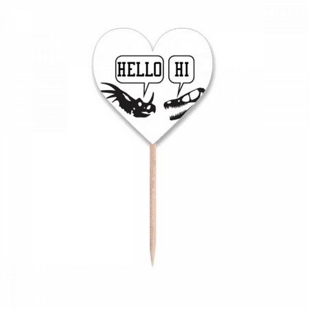 b dinosaur greeting b Toothpick Flags Heart Lable Cupcake Picks