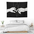 thumbnail image 3 of ONETECH  Black and White Pinky Promise Tapestry, Swear Love Wall Art, Holding Hands Line Art Minimalist Abstract Wall Décor for Dorm Bedroom Office - Black, 3 of 7
