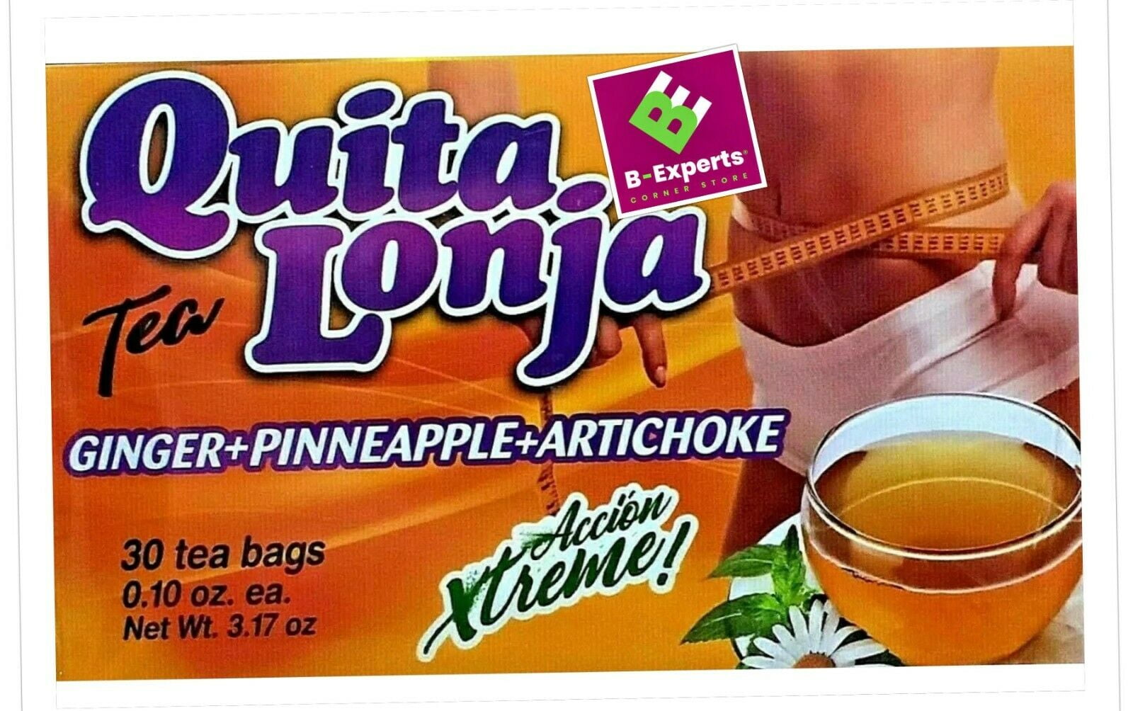 TE DE QUITA LONJA TEA Jegibre + Piña 30 Bags (Accion Xtreme) BAJA PANZA  BEAUTY EXPERTS INC' PLANTIMEX/PCGI