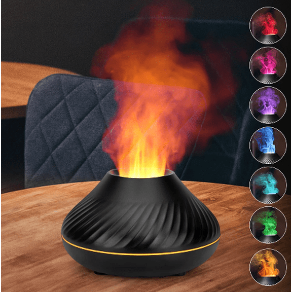 FINE MAKER Modern and stylish flame aroma diffuser, essential oil diffuser, air humidifier, LED aroma diffuser