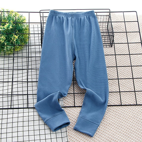 Tfken Toddler Child Boys Pants Straight Elastic Waist Comfortable Fall Trousers Blue Size 3-4 Years
