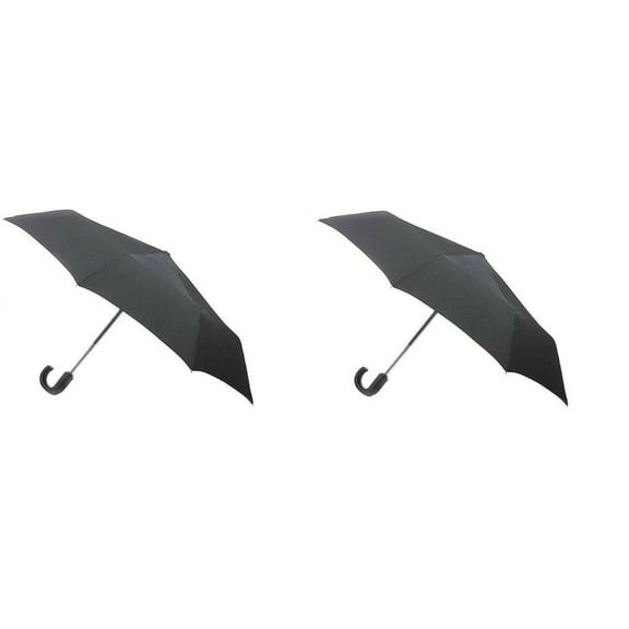 2 Pack Automatic Open Folding Umbrella 3-Fold Non-Slip Handle Black Rain Gear – Dependable Industries