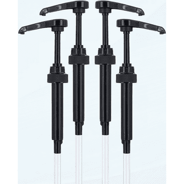 Coffee Syrup Pump Dispenser, 4 Pack Syrup Pump for 750ml/25.4 oz Syrup Bottle, works with Torani, DaVinci, Jordans Skinny 750ml Syrups Bottles, Black Pumps for Coffee Syrup Bottle (Black)