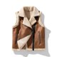 thumbnail image 3 of Chaquetas de cuero sin mangas para hombre, ropa de moda para motocicleta, estilo punk vintage, abrigos de invierno cálidos con forro polar de piel, 3 of 5