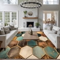 thumbnail image 4 of 5x8 Washable Area Rug, Geometric Pattern Non-Slip Large Rectangle Rug for Living Room Dining Room, Colorful Hexagon Collage Art Indoor Floor Mat for Home Decor, 4 of 9