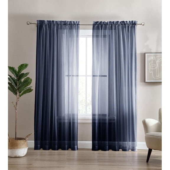 Panneau de fenêtre transparent, rideau - Paquet de 2