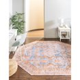 thumbnail image 2 of Unique Loom Revival Medallion Border Rug 7' 6 x 7' 6 Octagon Blue/Brown, 2 of 2
