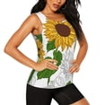 thumbnail image 2 of Bixox Women's Plump Sunflower And Sketch Printed Sleeveless Fitness Workout Running Quick-Dry Tank Top, 2 of 7