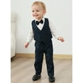 thumbnail image 5 of CARETOO Baby Boy Clothes Wedding Suits 0-18M Formal Infant Dress Shirt Vest Pants Tie Cotton Fabric, 5 of 23
