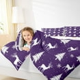 thumbnail image 4 of jejeloiu Merry Christmas Bedding Comforter Set,Xmas Tree Deer Twin Comforter Sets,Purple White Snowflake Bedding Set For Girl,Red White Home Decor Reversible,2pcs, 4 of 8
