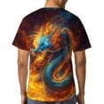 thumbnail image 5 of LAOLIUSN Men's Fire Dragon Graphic T Shirt, All Over Print Blue Dragon Crew Neck Short Sleeve Tee, Fantasy Dragon Shirt，S-4XL, 5 of 7