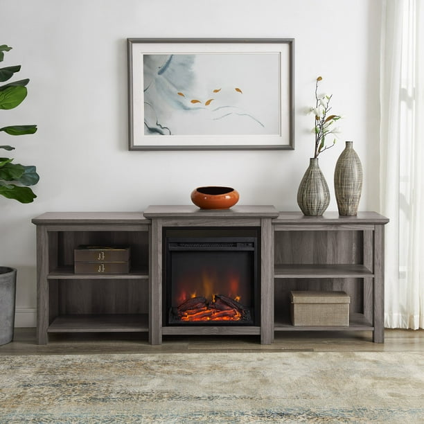 Woodbury TV Stand for TVs up to 78" with Fireplace Included, Engineered