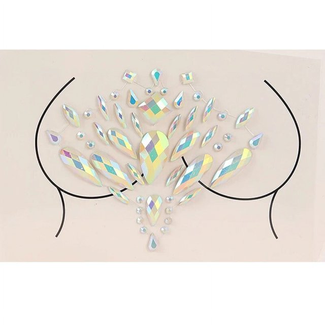 Pegatinas de taladro brillante, tatuajes de pecho luminosos, pegatina de clavícula, arte corporal, decoración para Bar nocturno, fiesta de música, Carnaval, tatuaje de maquillaje