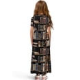 thumbnail image 2 of Uourmeti Girl's Short Sleeve Dress Books Print Round Neck Loose Casual Long Maxi Dress with Pockets Flowy Cute Outfits, Size 5-6 Years, 2 of 7