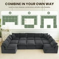 thumbnail image 4 of Oversized Cloud Couch Sectional for Living Room - 12 Seaters Modular Sectional Sofa with Ottoman Convertible L/U Shaped Boneless Design Warm Couches, 4 of 7