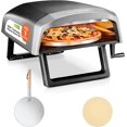 thumbnail image 1 of NutriChef Outdoor Pizza Oven with 360° Rotating Pizza Stone | Adjustable Heat Control Dial, Includes Pizza Peel, Stone & Regulator with Hose | Cooks 12" Pizza in 60 seconds | 25.2 x 16.1 x 14 IN, 1 of 5