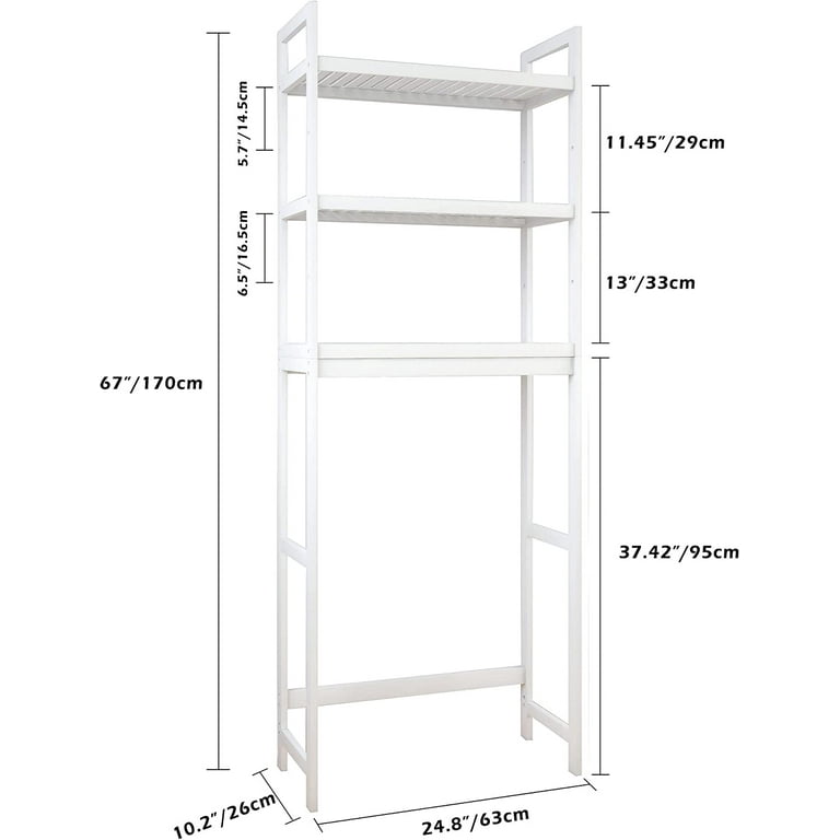 Bamboo Over-The-Toilet Storage Cabinet 3-Tier Freestanding Bathroom Space  Saver 6473514464790