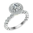 thumbnail image 2 of Veda Jewel 1.67 Ct Round Cut Engagement Ring - Lab-Created Diamond - 14K White Gold Plated Ring - Double Halo Ring for Women - Exquisite Wedding Ring - Prong Setting for Her, 2 of 5