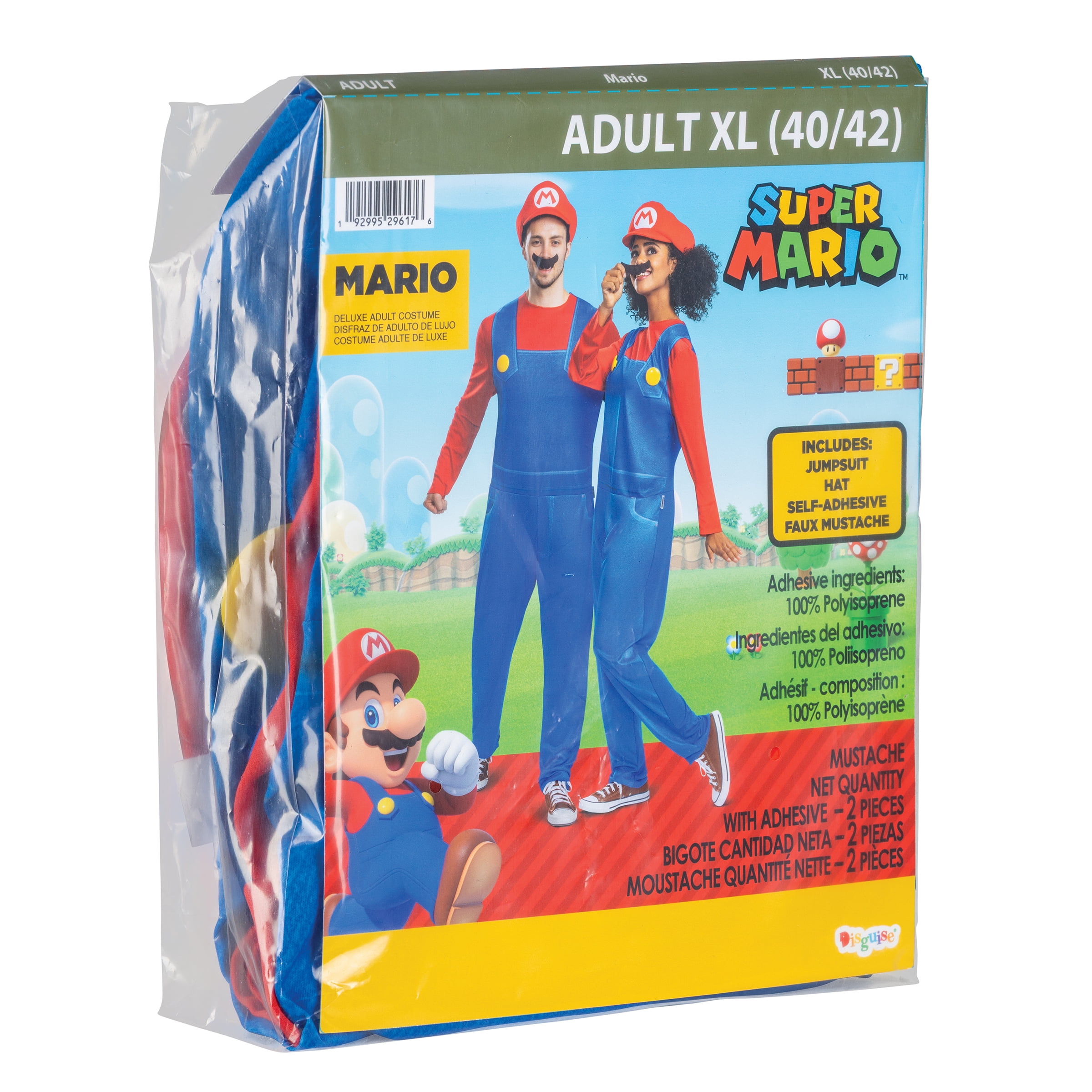 Nintendo Super Mario Bros. Mario Halloween Costume for Adults, Mens Size XL (40/42), by Disguise
