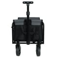 thumbnail image 3 of Folding Garden Carts All-in-One Convertible Folding Camping Wagon Cart: Bench Seat, Storage Compartment & Included Dog Tether, Black/Gray,Outdoor Garden Carts, 3 of 26