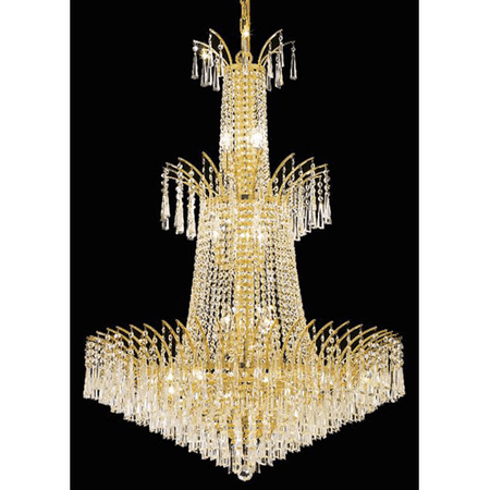 - Pendants Porch 18 Light With Clear Crystal Royal Cut Gold size 32 in 1080 Watts - World of Classic