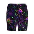 thumbnail image 4 of Naloa Multi-colored Spiders Men's Short Pajama Pants, Lounge Comfort Shorts with Elasticized Waistband and Side Pockets - XX-Large, 4 of 9