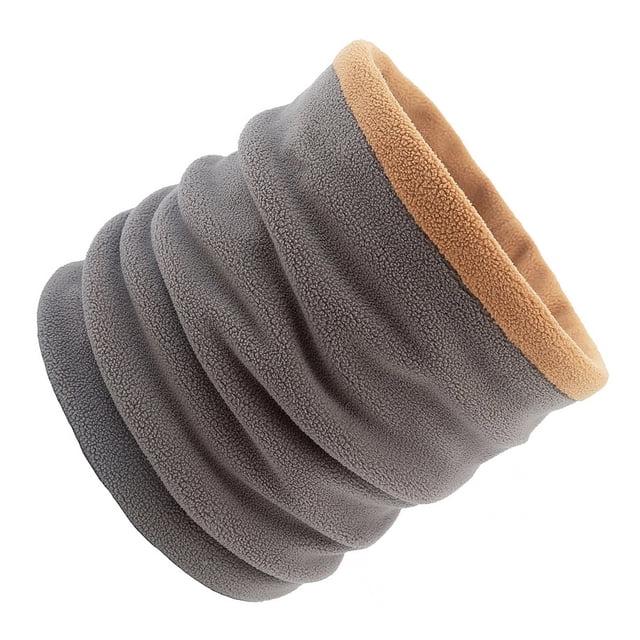 Bufanda de cuello de bloque de color invierno Sonducket regalo calentador bucle ciclismo al aire libre gris+caramelo