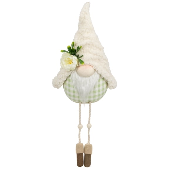 Northlight Plush Sitting Gnome with Dangling Legs Spring Figurine -10.5"