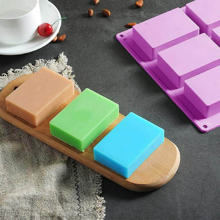 3 Pack Silicone Soap Molds 6 Cavities Silicone Soap Mold Rectangle Oval and  Flower Shapes Soap Molds for Soap Making Handmade Cake Chocolate Biscuit  Pudding Jel…