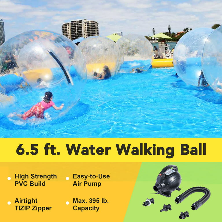 Water Walking Ball Roll Inflatable 6.5ft German Zipper Zorb Ball PVC w/  Blower 2M