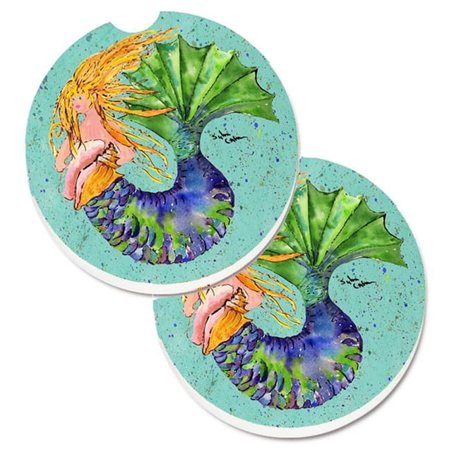 Mermaid Ensemble de 2 Porte-Gobelets sous-Verre de Voiture