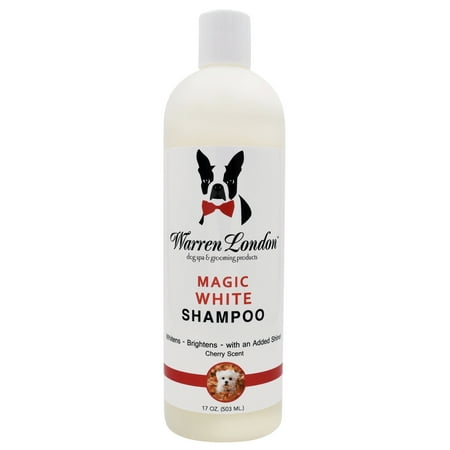 UPC: 0855657003283 | Magic White Brightening Dog Shampoo for White Dogs | Cherry Scented White Coat Pet Shampoo for White Hair & Smelly Dogs | Made In USA