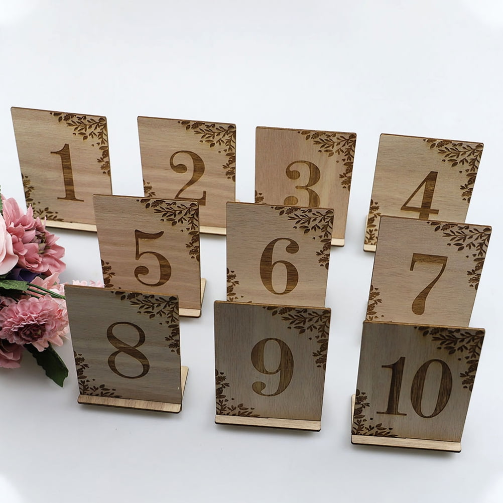 Gold Table Numbers 1-12 - Wooden Wedding & Party Decor, Elegant Table Markers For Reception, Birthday, Events (Set Of 12) 3 thumbnail image